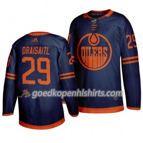 Edmonton Oilers Leon Draisaitl 29 Adidas 2019-2020 Blauw Authentic Shirt - Mannen